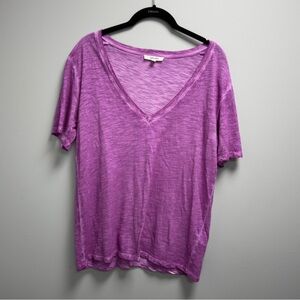 Splendid Purple Everly Slub V-Neck Tee Small